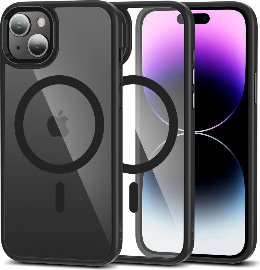 Mbështjellës Tech-Protect MagMat MagSafe për iPhone 15, Transparent/Black