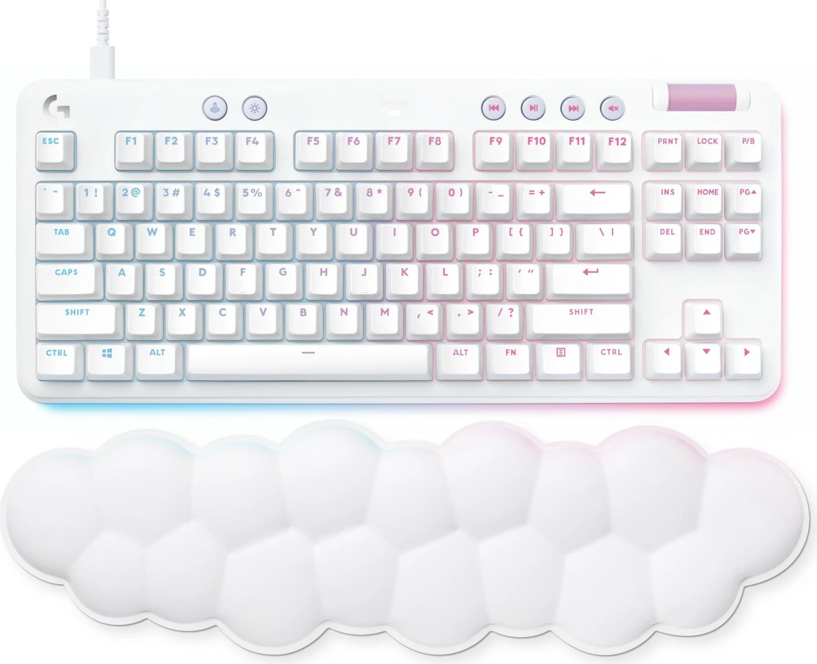 Tastierë mekanike Logitech G713, RGB LED, QWERTY, kabllo USB, e bardhë