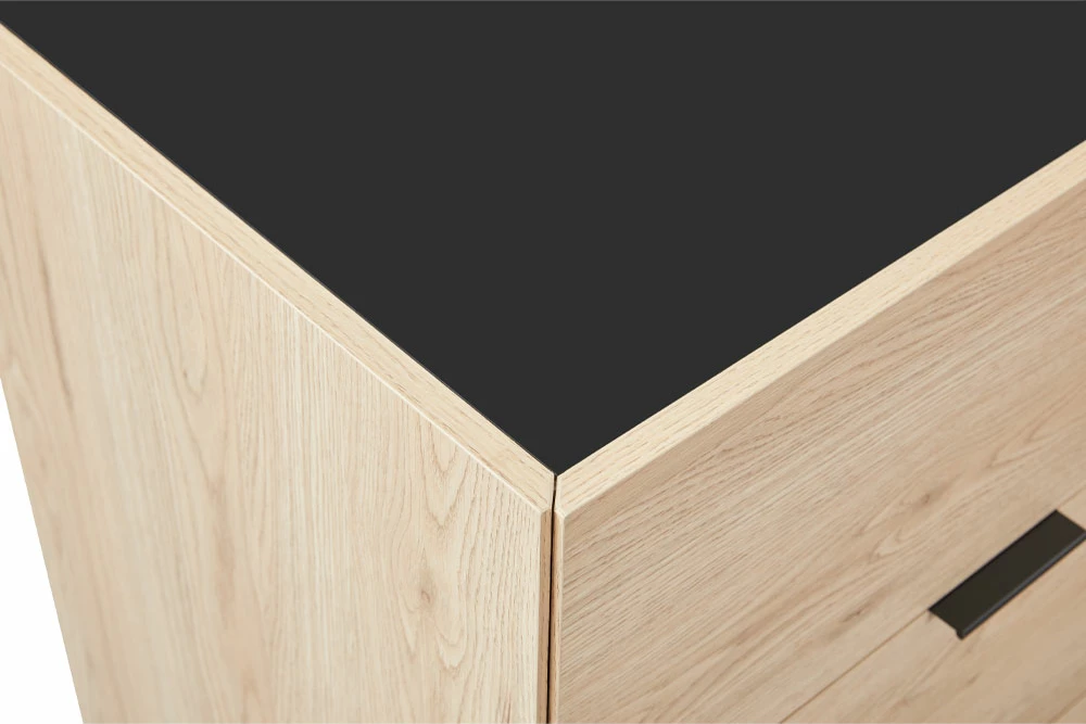 Komodë Cubius me 6 sirtarë, natyrale, 120x45.4x81cm