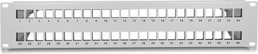 Patch panel Keystone 19" DeLOCK 48-port, 2U, metal, gri