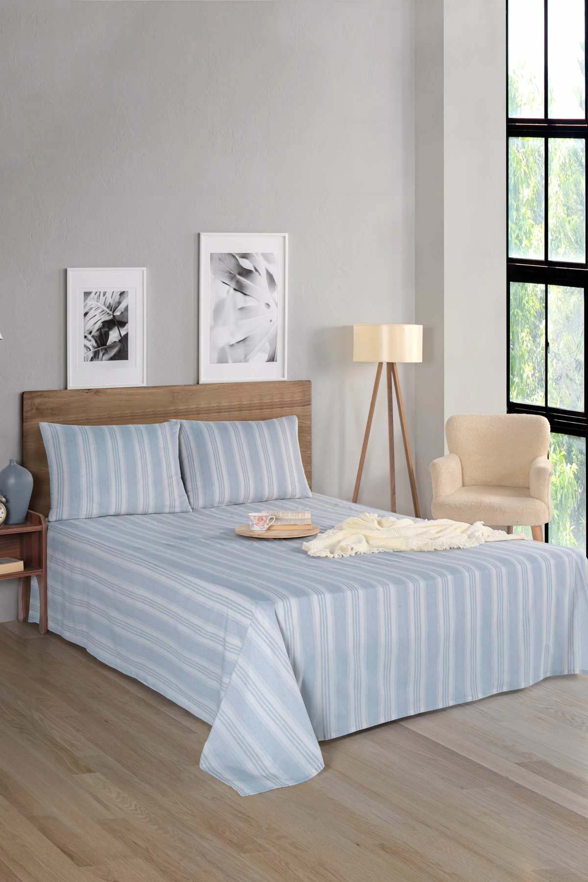 Set çarçafësh dopio, L'essentiel, ngjyrë gri, Soft Line