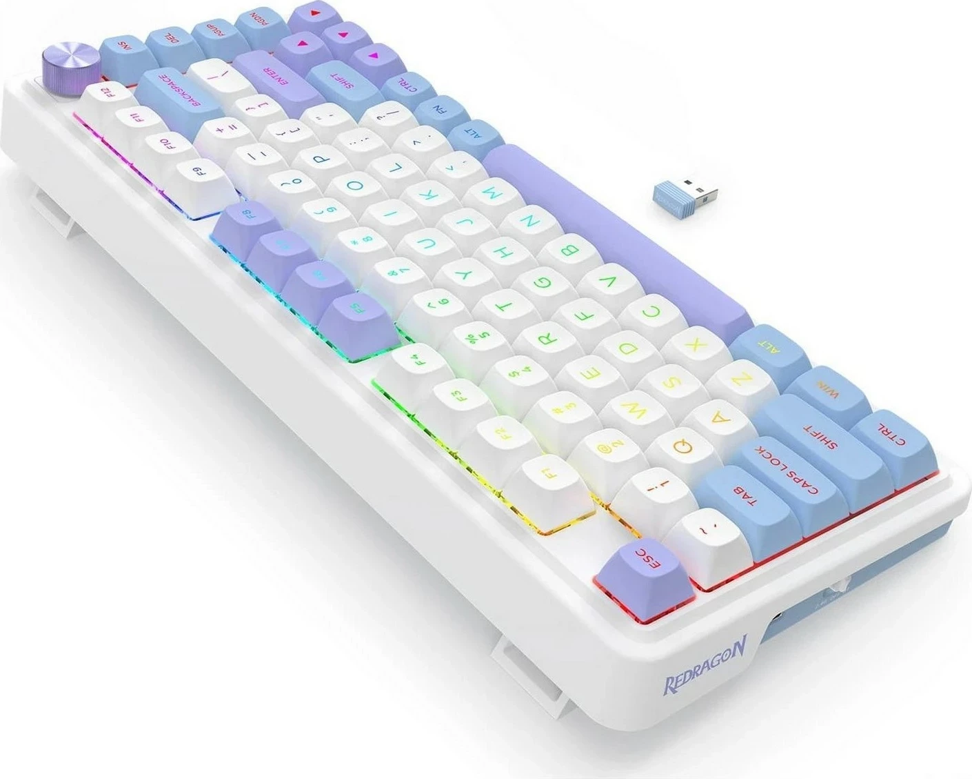 Tastierë mekanike Redragon Ucal Max K673WBP-RGB-MAX, 75%, RGB, wireless, e bardhë