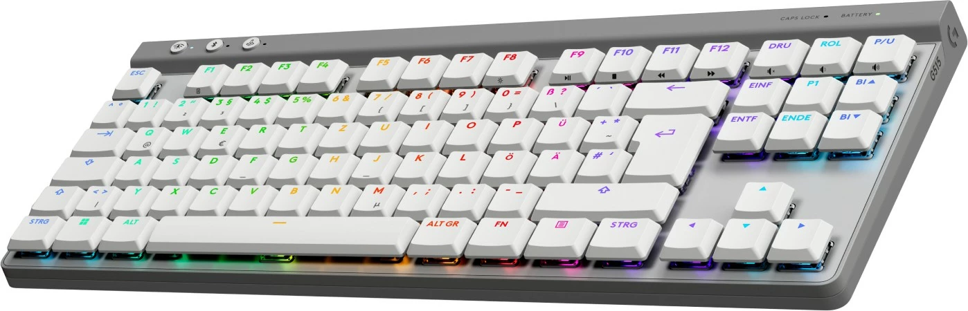 Tastierë mekanike Logitech G 920-012543, Wireless, RF Wireless + Bluetooth, RGB LED, e bardhë