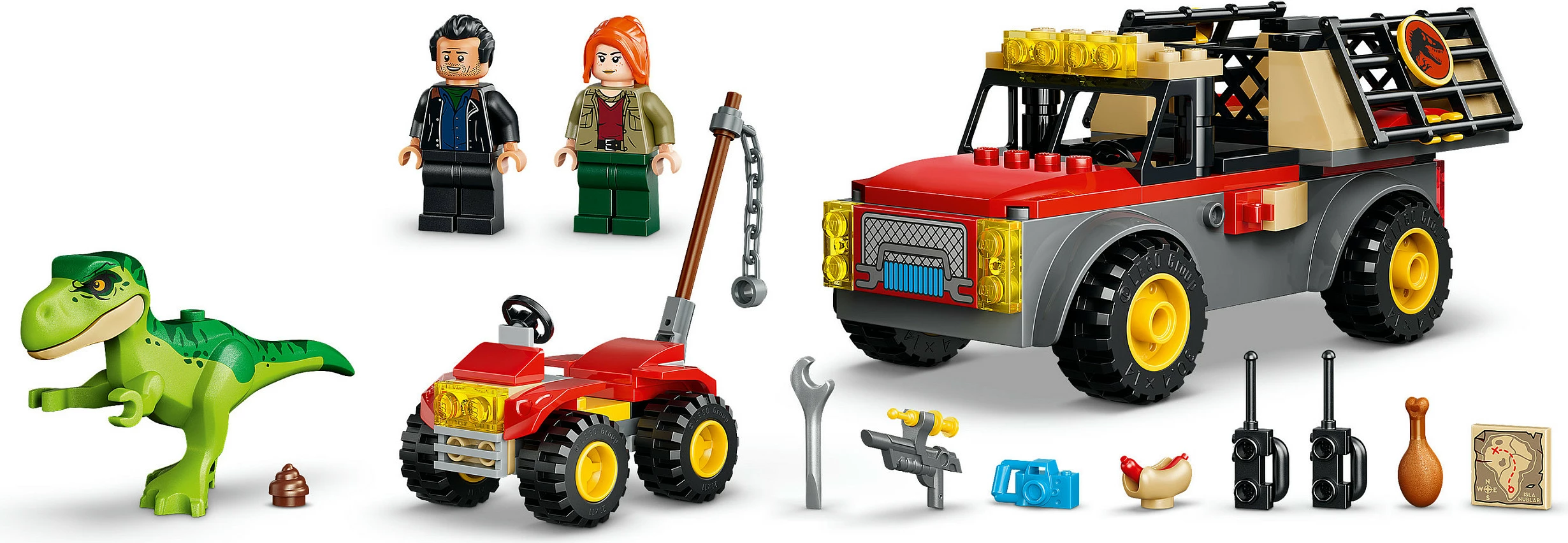 Set LEGO Jurassic World 77978 Young T. rex Transport Truck, 115 copë, kuqe/gri