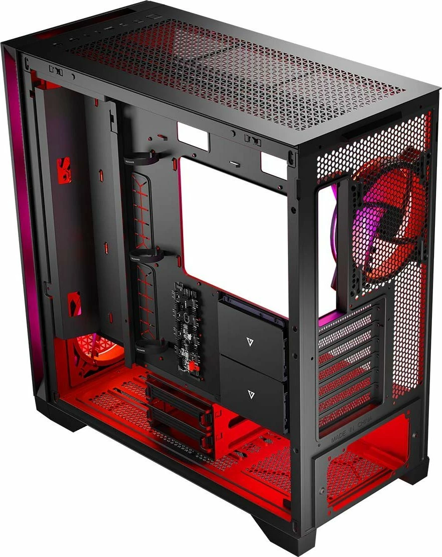 Kasë Modecom Volcano Expanse T Apex ARGB (AT-EXPANSE-TG-10-000000-0002), Midi Tower ATX/µATX/ITX, 4x140mm ARGB fan, USB-C, e zezë