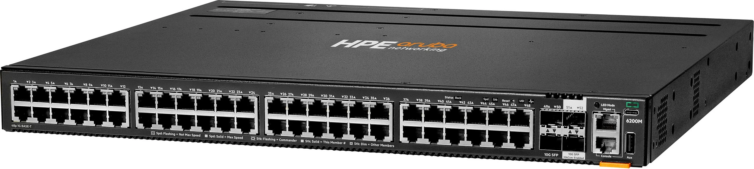 Switch HPE Aruba Networking CX 6200M 48G, 48x Gigabit, 4x SFP+ 10G, i zi