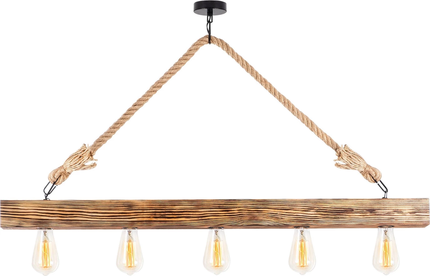 Dritë varëse prej druri me detaje litari FH7263 100Χ7Χ53 cm