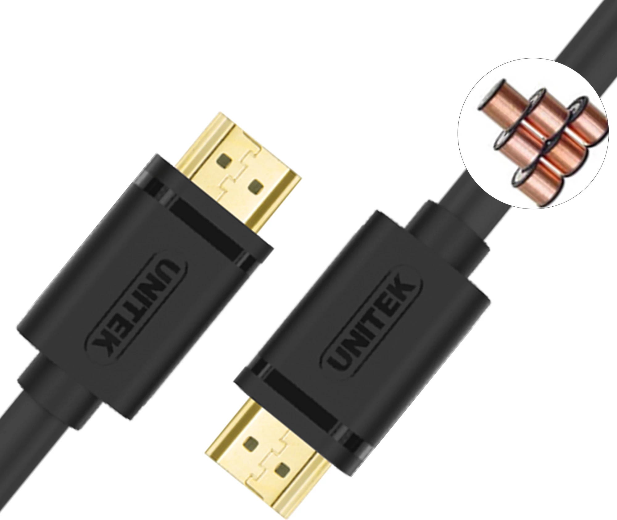 Kabllo HDMI Unitek Y-C136, HDMI 2.0 High Speed, 1m, 4K/30Hz, e zezë