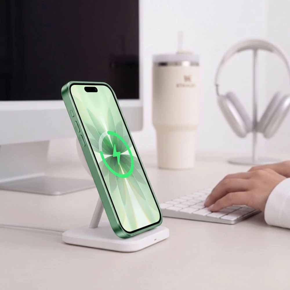 Mbështjellës Tech-Protect MagFlex MagSafe për iPhone 17, TPU, transparent, mbrojtje lente, Matte Green, 1 copë