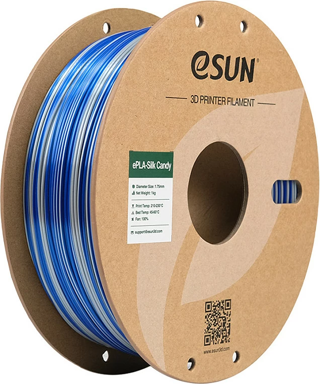 Filament PLA eSun ePLA-Silk Candy 1.75mm, 1kg, Silver Blue