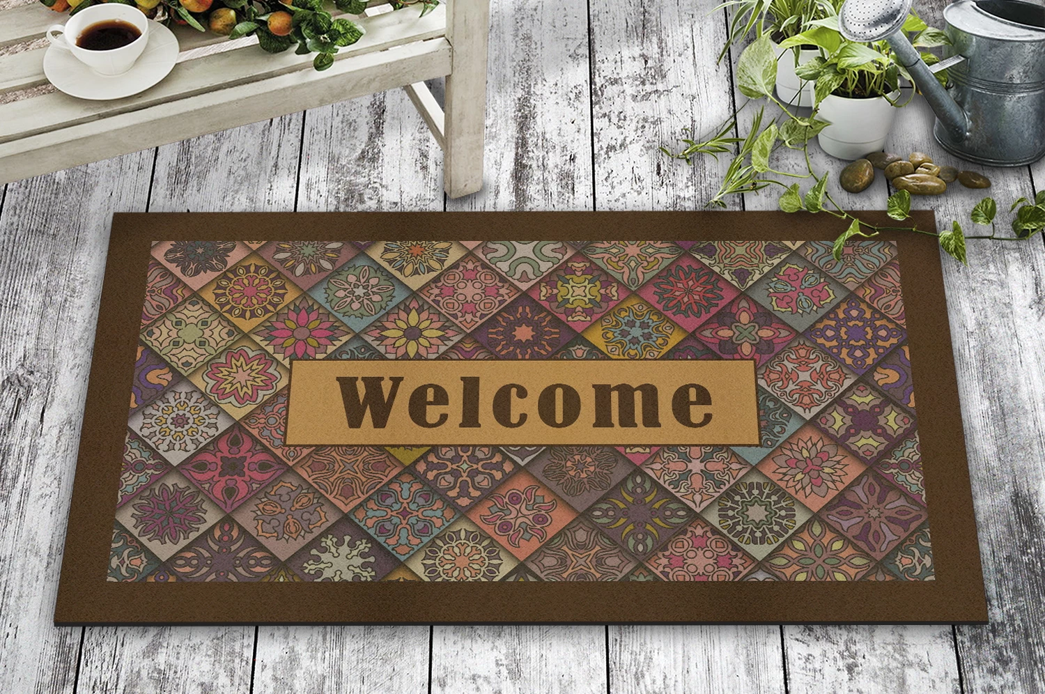 Shilte hyrëse PVC Aberto Design, mozaik ngjyrash, 45x70cm