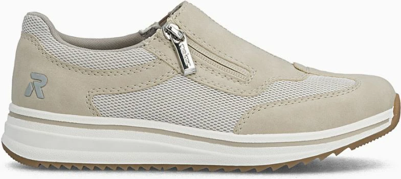 Këpucë me taka Rieker femra, bezhë