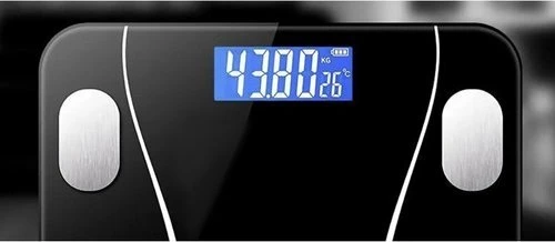 Peshore banjo analitike Ruhhy 22525, Bluetooth, LCD, max 180 kg, xham i temperuar, e zezë, me 2x AAA