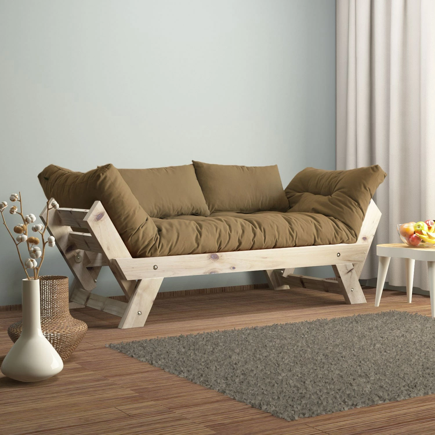 Divan kopshti dy ulëse, Skye Decor, natyral/kamel, CPT8122-210