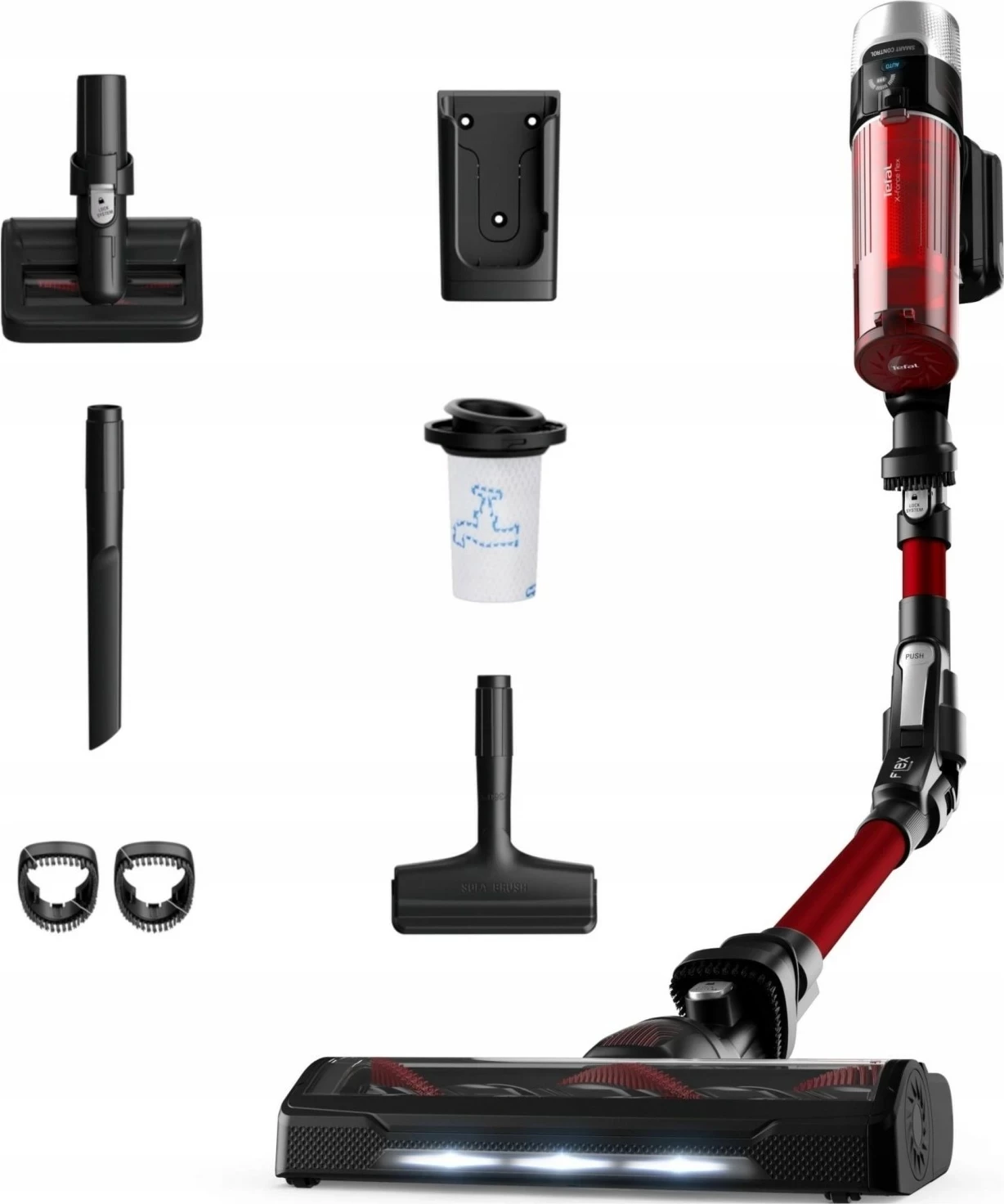 Kasë fshesë Tefal X-Force TY2079, pa kabllo, e kuqe