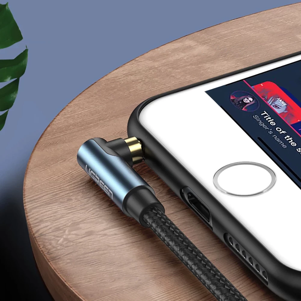 Kabllo audio AUX Ugreen AV112, 0.5m, mini jack 3.5mm, këndore, Blu