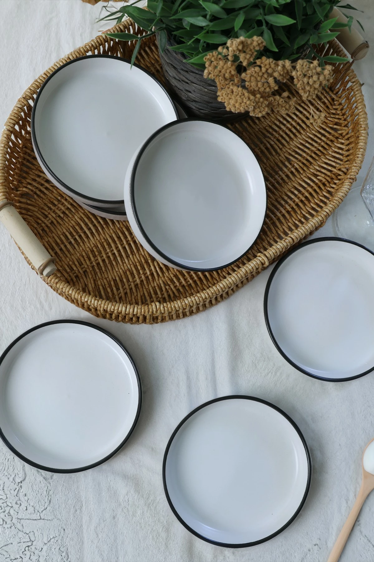 Set tasash për salcë, 6 copë, ngjyrë e bardhë mat, Hermia Concept, X00019024