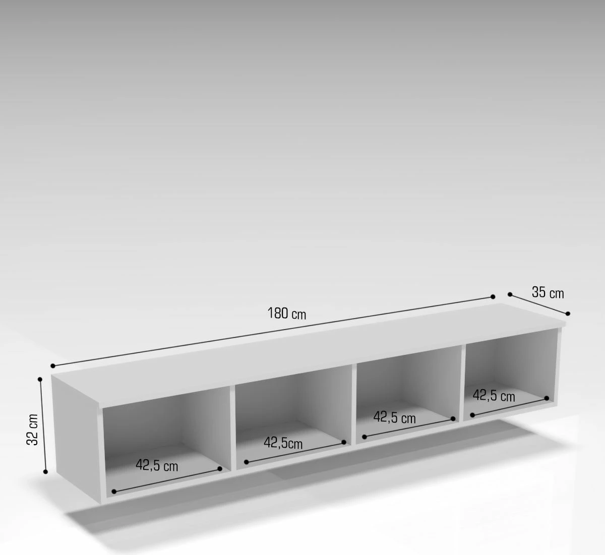 Komodë televizori Skye Decor, Lunera 180, ngjyrë pishë Atlantike dhe e bardhë