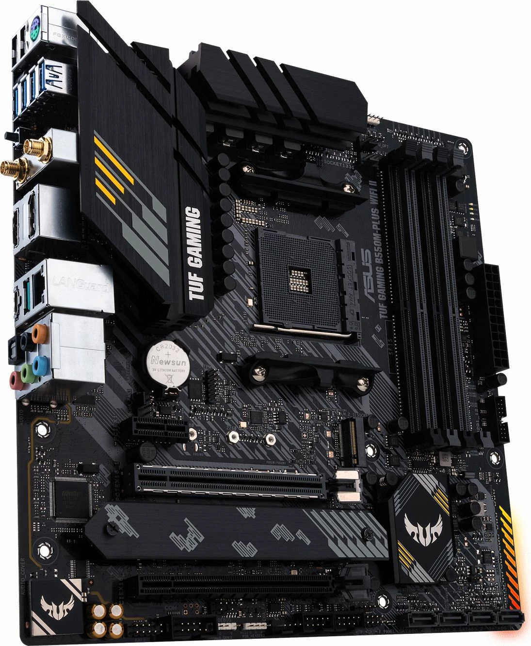 Pllakë amë Asus TUF GAMING B550M-PLUS WIFI II, mATX, WiFi 6 + Bluetooth, 4x DDR4 deri 128GB