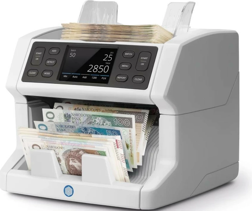 Numërues banknotash Safescan 2865-S, 1200 banknota/min, verifikim 7 veçori, touchscreen, gri, set me aksesorë