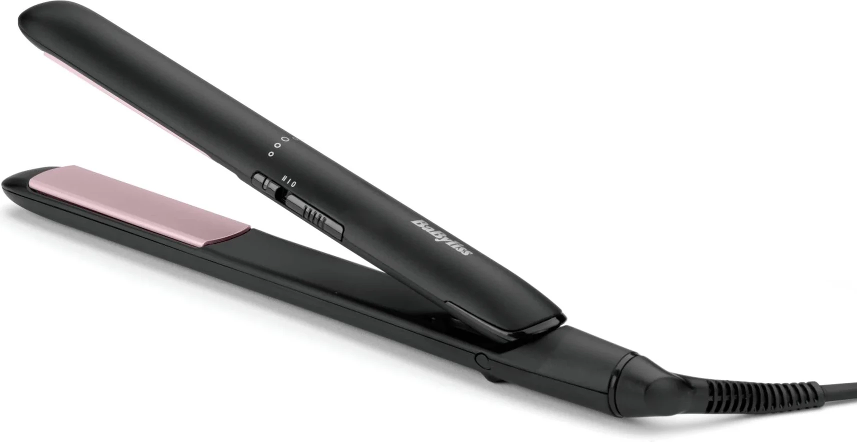 Drejtues flokësh, BaByliss ST241E, 25mm, 200-230°C, veshje qeramike, ekran LED, fikje automatike, çantë termoizoluese, e zezë