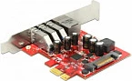 Kartë zgjerimi PCIe DeLOCK 89382, 3x USB 3.2 Gen 1 + 1x Gigabit LAN, Gri/Kuqe