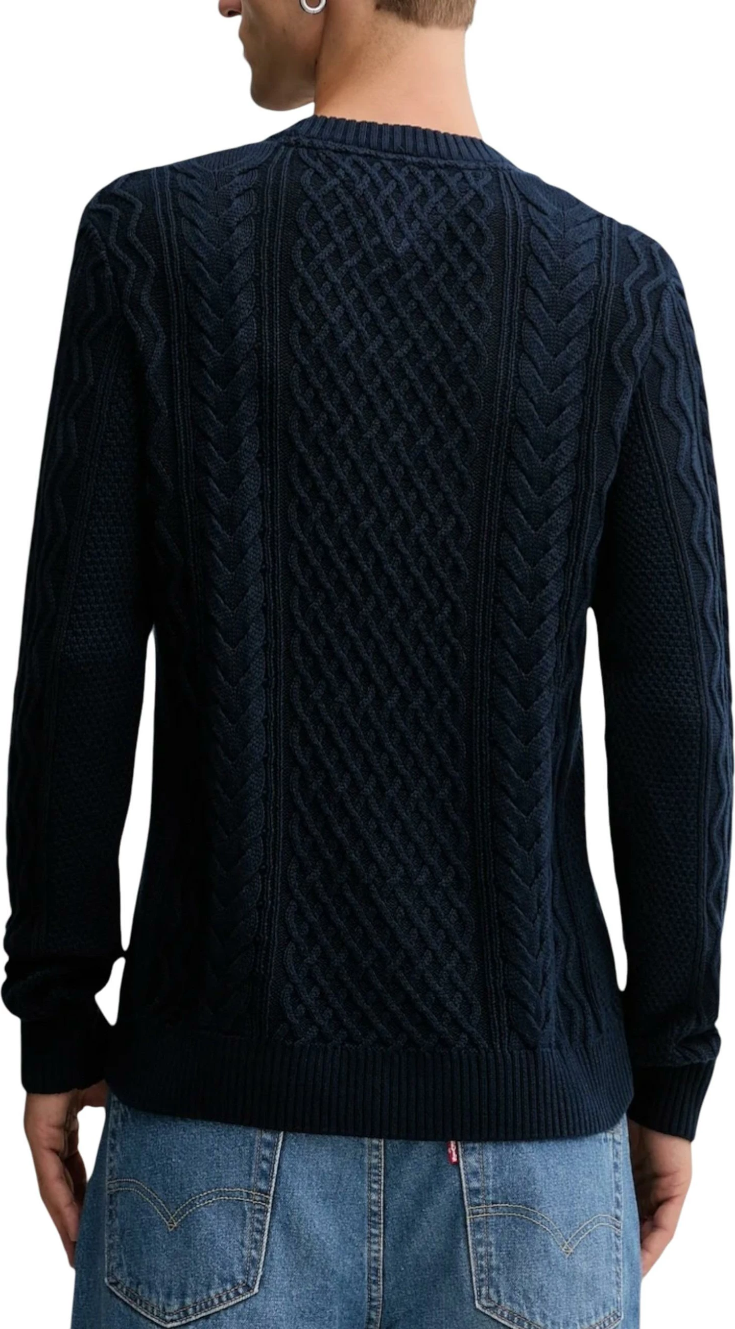 Xhemper për meshkuj Tommy Hilfiger Jeans TJM SLM Badge Cable DM0DM22101, kaltër e errët [Madhësia: L]