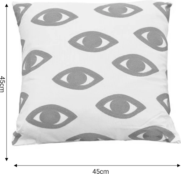 Jastëk Eyes Inart ngjyrë natyrale-bardhë 45x45x2.5cm