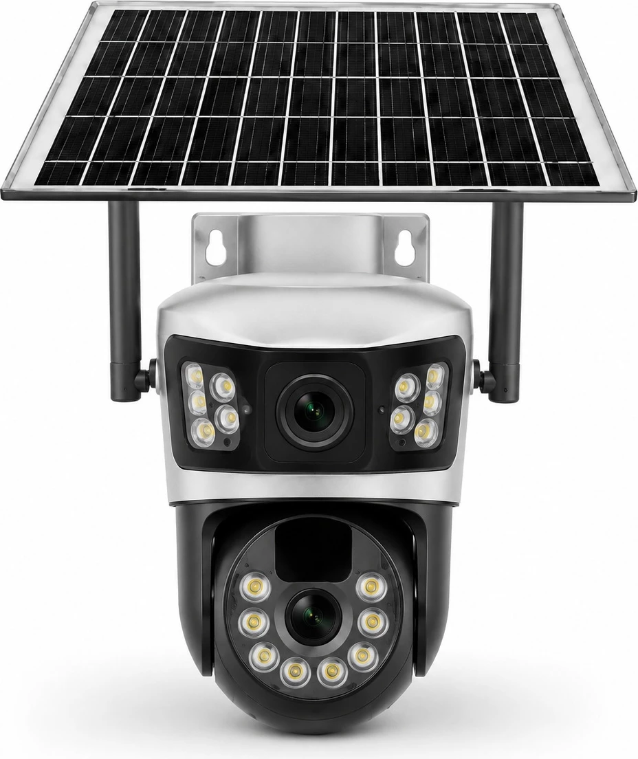Sistem Kamerash Sigurie V380 Solar me Lente të Trefishta (PTZ)