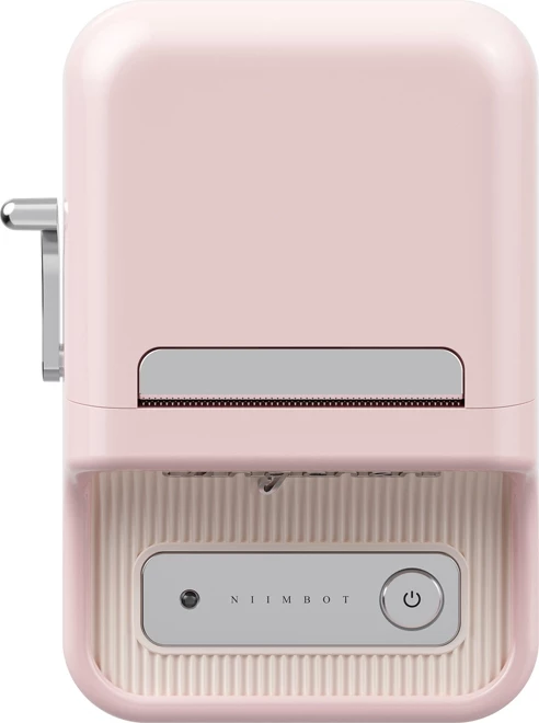 Printer etiketash termik portativ, NIIMBOT B21S, 203 dpi, gjerësi rrotulle 20–48 mm, Bluetooth, USB-C, bateri 1200 mAh, rozë