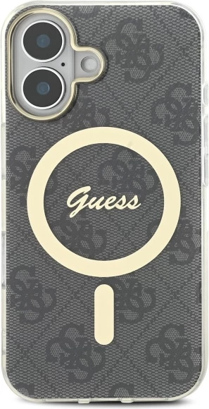 Mbështjellës Guess IML 4G MagSafe për iPhone 16, Zi