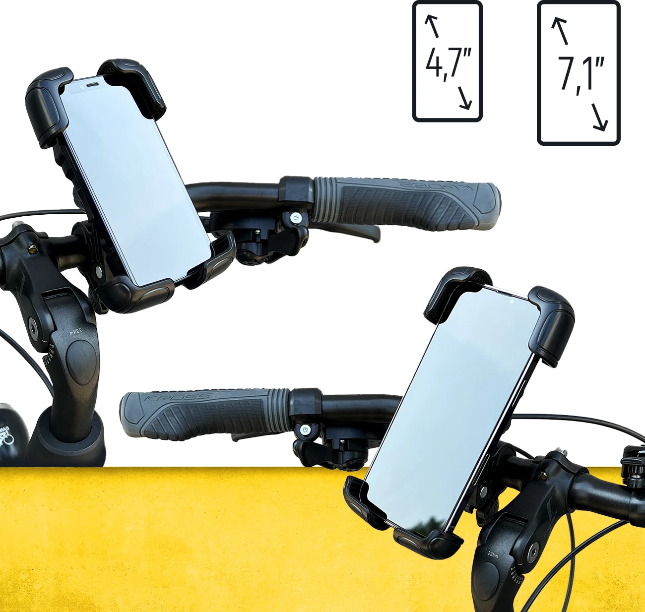 Mbajtës telefoni Wozinsky WBHBK6 për timon biçiklete, motoçiklete apo trotinete, i zi