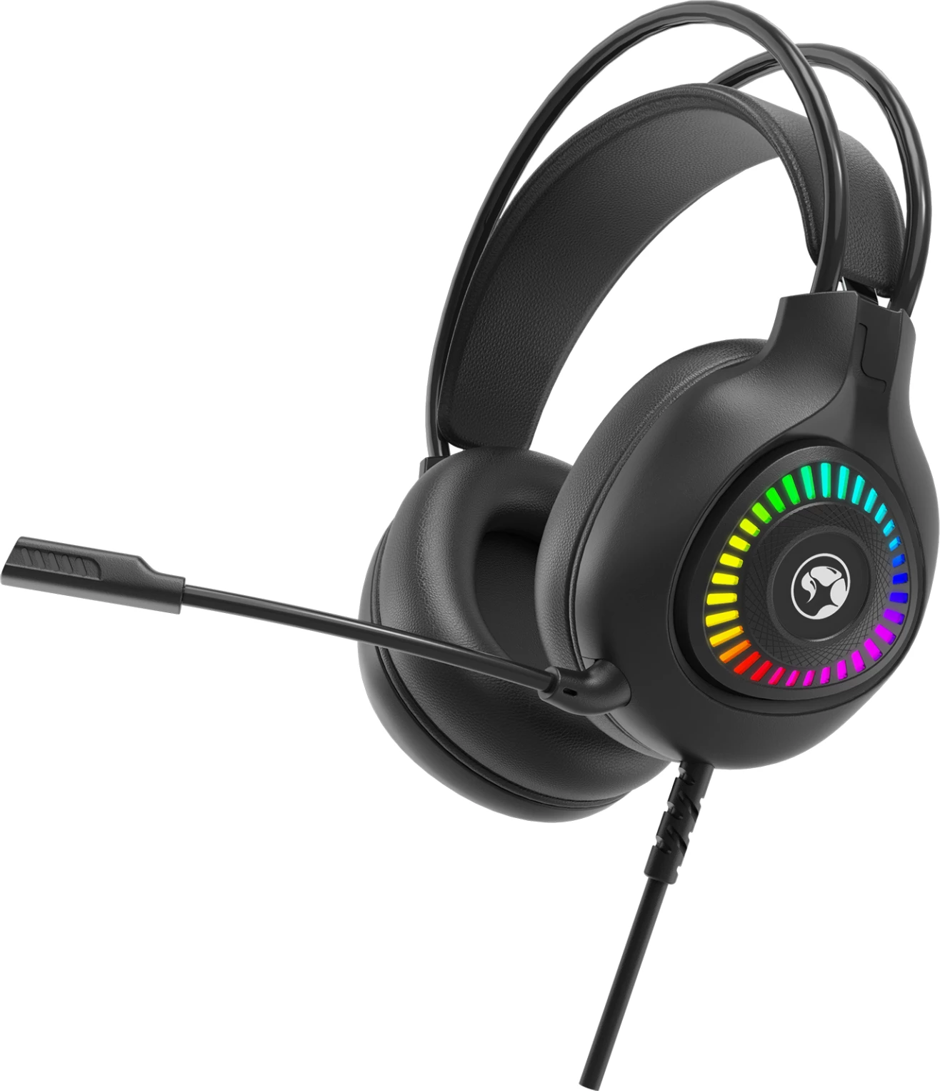 Kufje gaming Marvo H8325, wired USB 2.0, RGB, stereo, me mikrofon, zezë