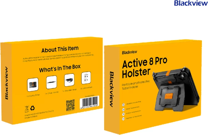 Mbështjellës mbrojtës BLACKVIEW C02 për Active 8 Pro, me rrip supi, lëkurë, zi/portokalli