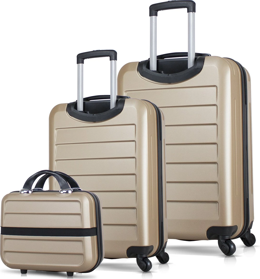 Set valixhesh (3 copë), ngjyrë ari, Zoozie Bags, 8558