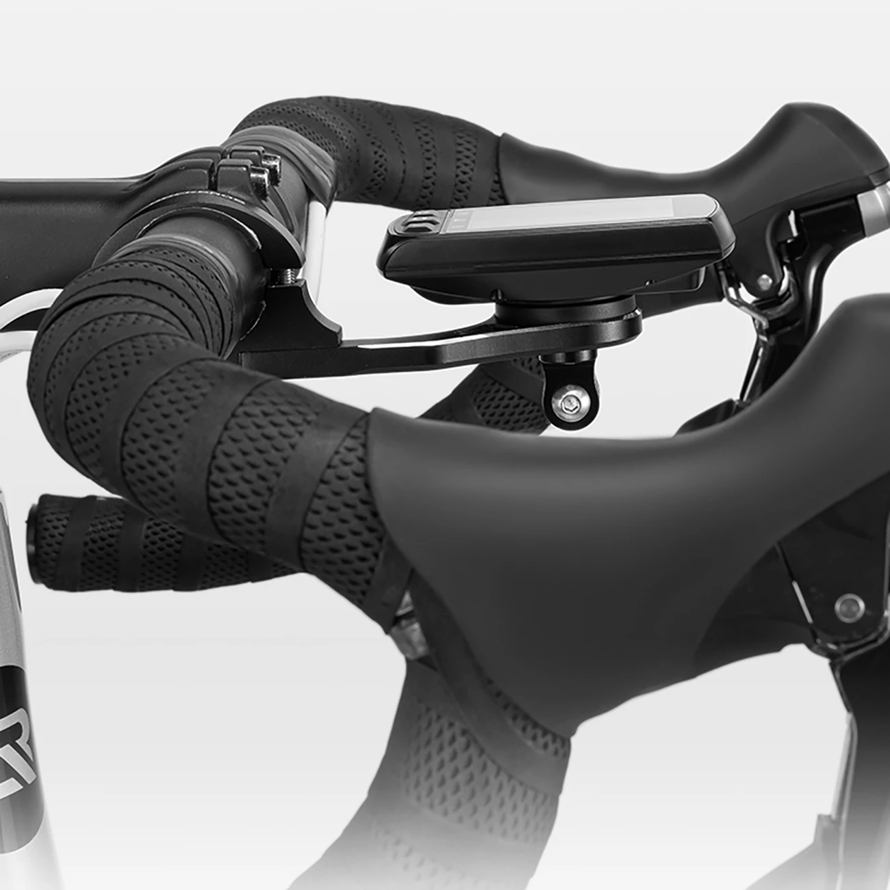 Mbajtëse timoni biçiklete Rockbros FK-301 2-në-1, për kompjuter Garmin/Wahoo/Bryton + dritë/kamerë GoPro, 31.8 mm, E zezë