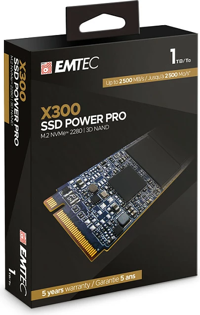 SSD i brendshëm EMTEC X300, M.2 NVMe, 1TB, PCIe 3.0, 2500/2000 MB/s