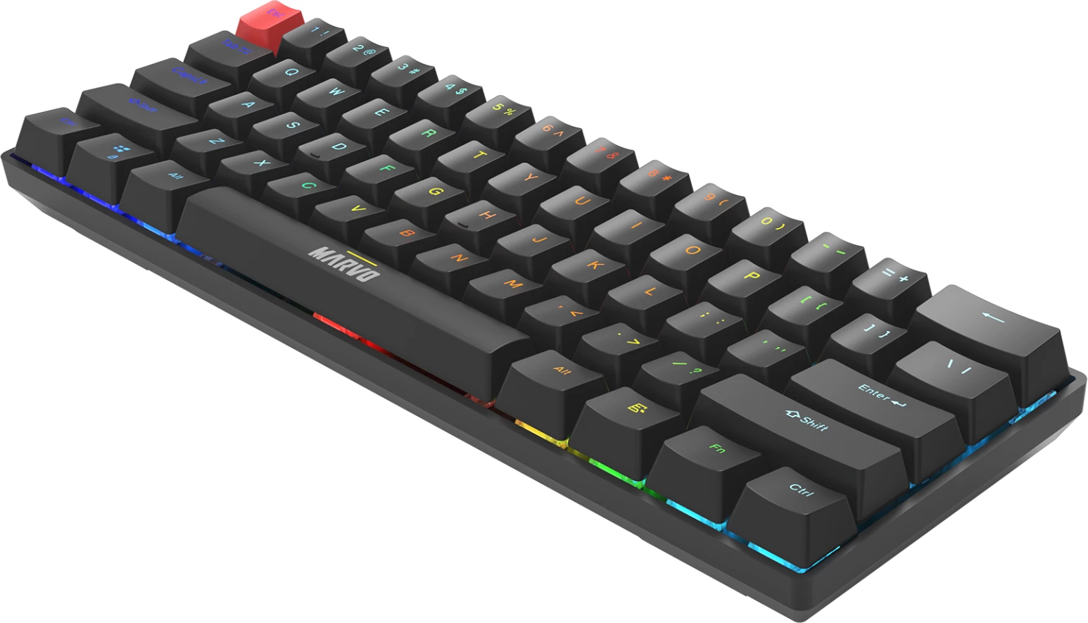 Tastierë mekanike Marvo KG933G Saber 61 60% RGB USB Type-C e zezë