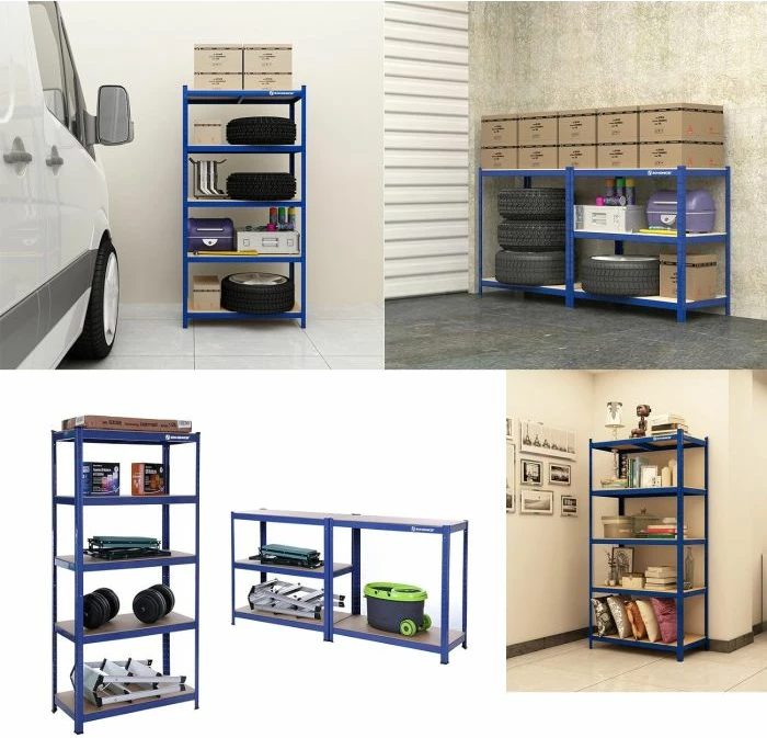 Raft magazinimi metalik SONGMICS GLR30Q, 150 x 75 x 30 cm, 5 rafte, kapacitet 650 kg, blu e errët