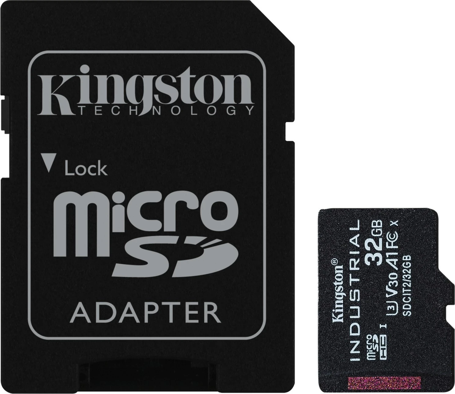 Kartelë memorje Kingston Industrial microSDHC 32GB Class 10 A1 me adapter SD