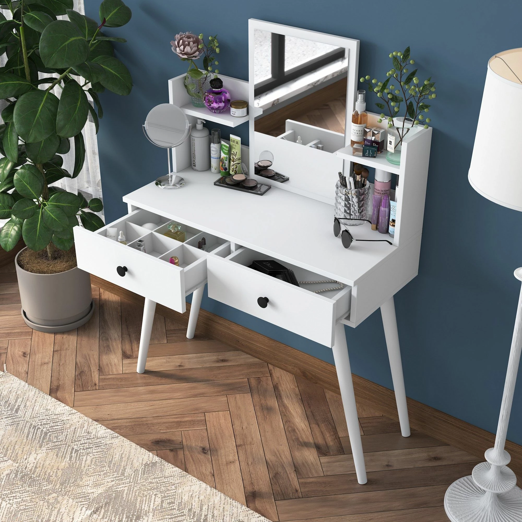 Tavolinë grimi Hanah Home, BJ102 - 2232, e bardhë