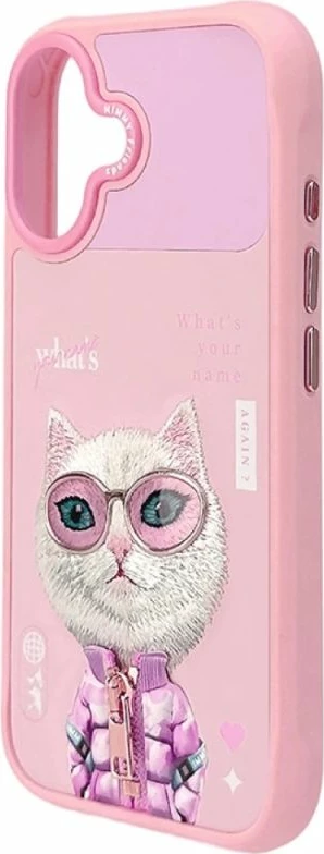 Kapak telefoni Nimmy Cool&Cute 2.0 Cat për iPhone 17, rozë