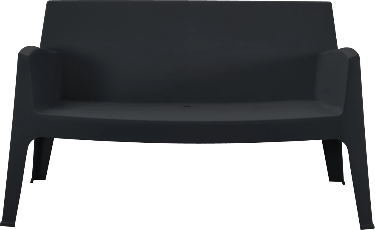 Divan i jashtëm 2-vendësh SLEEK, polipropilen, ngjyrë e zezë, FH6366.02, 118x48.5x73cm