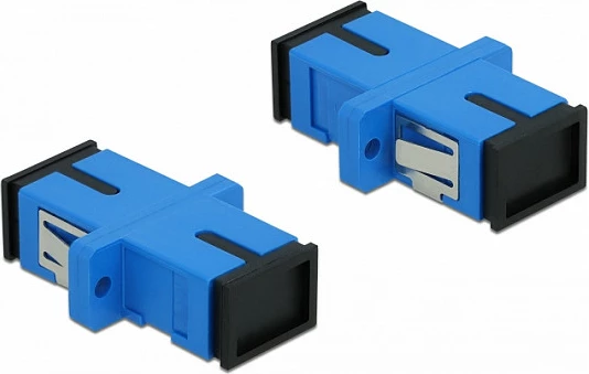 Bashkues fibër optike DeLOCK SC simplex, femër/femër, single-mode, 4 copë, blu