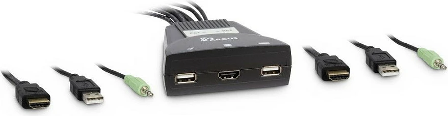 KVM Switch Inter-Tech LS-21HA, HDMI, 2-Port, USB