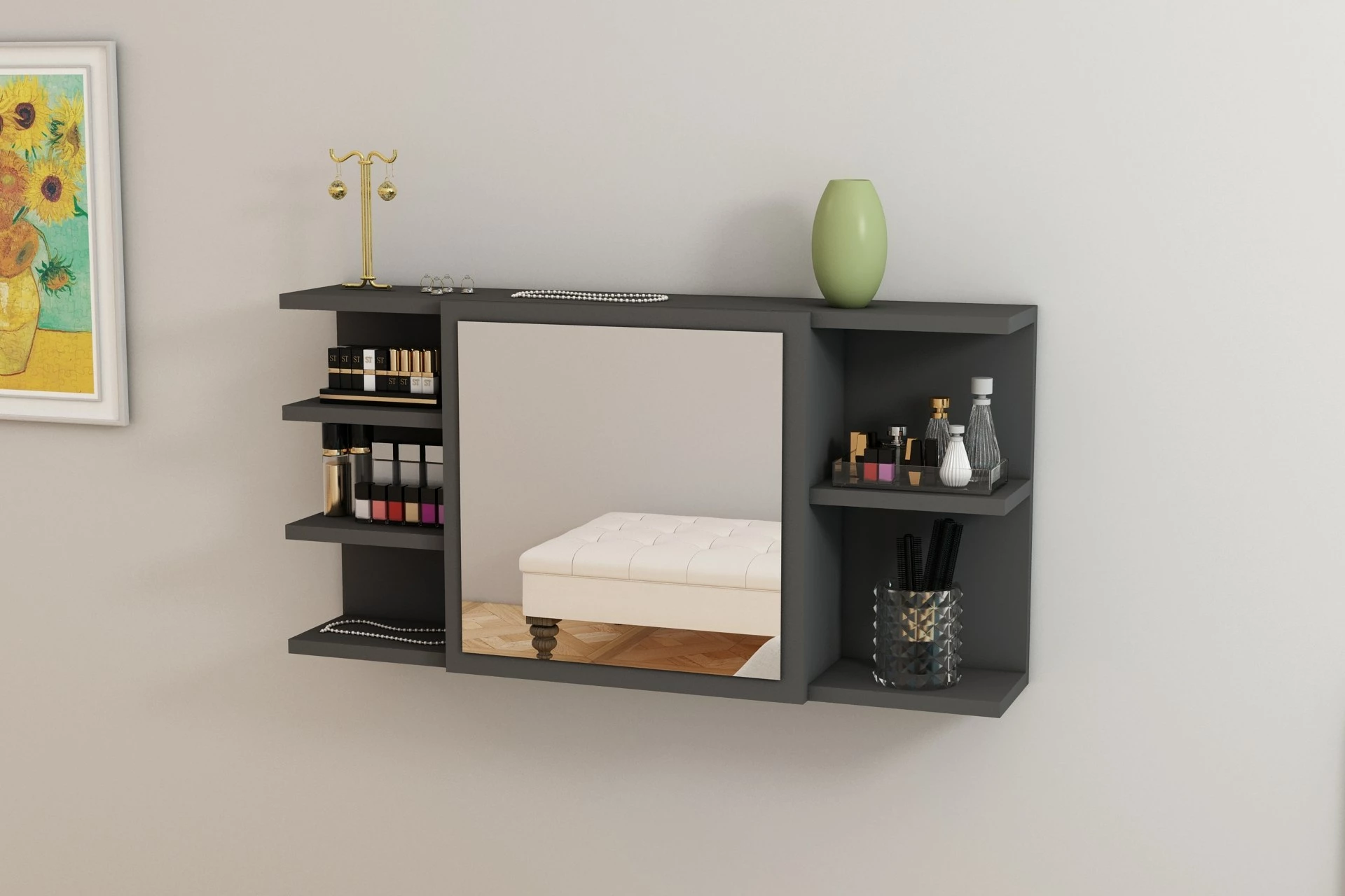 Dollap për make-up Hanah Home, Marta, antracit