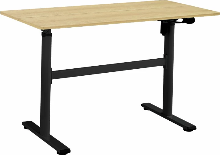 Tavolinë pune e rregullueshme në lartësi Karla sonoma-black 120x60x72/115cm