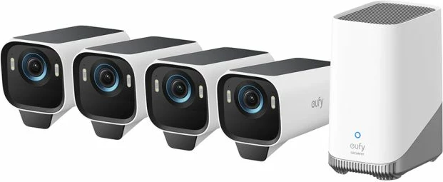 Sistem kamerash sigurie Anker eufy Security eufyCam S3 Pro T88943W1 4K, 4 kamera + HomeBase S380, i bardhë