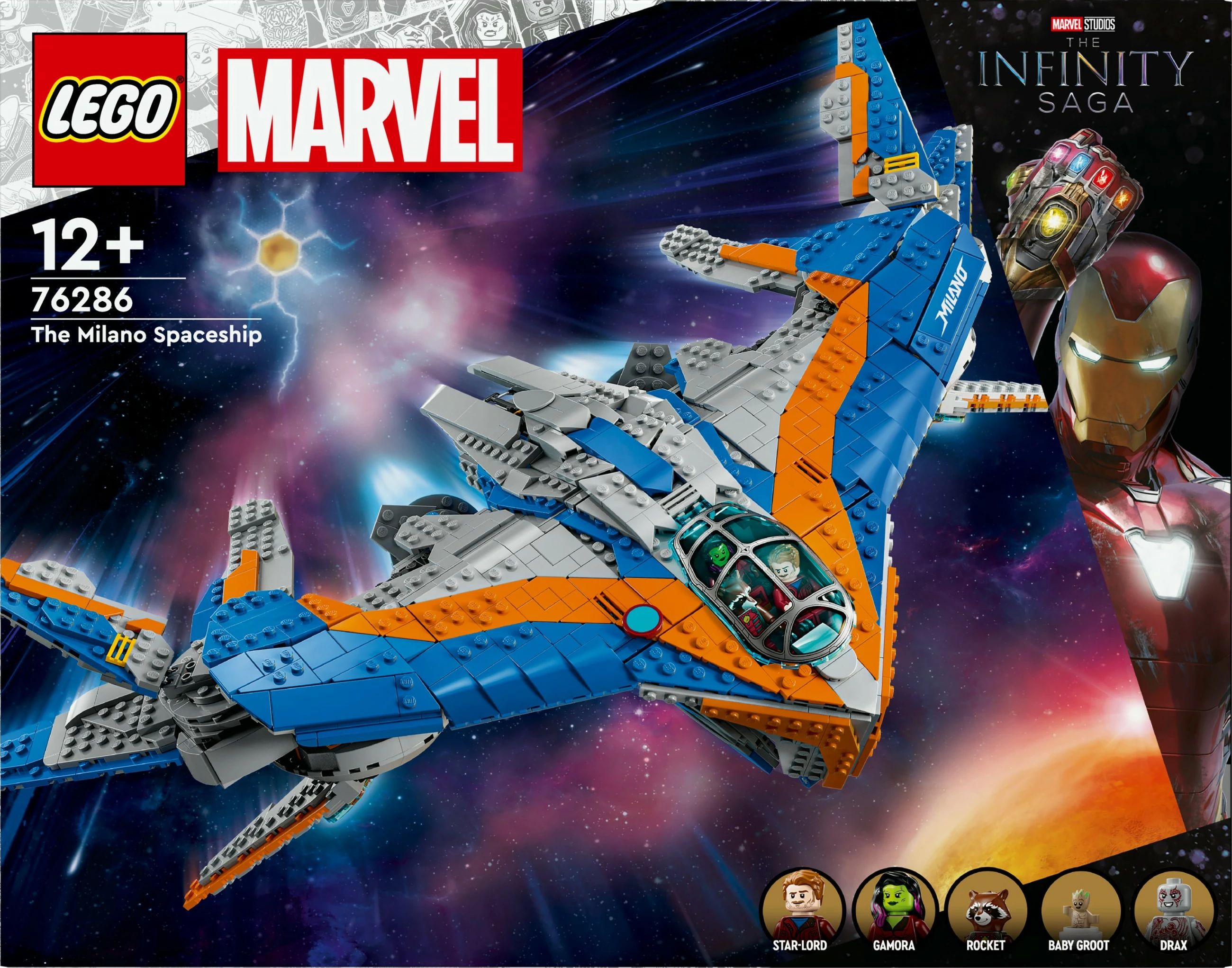 Set ndërtimi LEGO Marvel 76286 Guardians of the Galaxy Die Milano, shumëngjyrësh