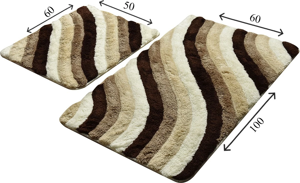 Set tapetë banjoje akrilik (2 copë), shumëngjyrësh, bezhë, Mijolnir